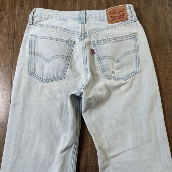 Levi's 90s Low pro Baggy straight denim jeans 24 Mid Rise vintage distressed - Picture 10 of 14